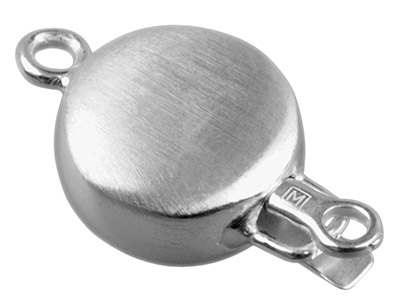 Sterling Silver Flat Round Clasp   12mm Matt Finish - Standard Image - 1