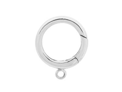 Sterling Silver Round Spring Gate  Clasp With Ring 10mm, Light Weight