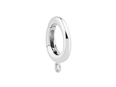 Sterling Silver Round Spring Gate  Clasp With Ring 10mm, Light Weight - Standard Image - 2