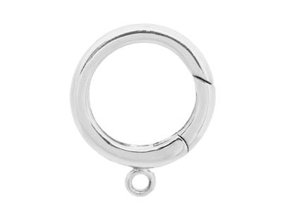 Sterling Silver Round Spring Gate  Clasp With Ring 12mm, Light Weight