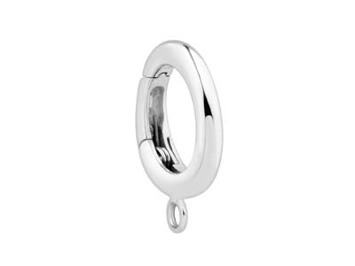 Sterling Silver Round Spring Gate  Clasp With Ring 12mm, Light Weight - Standard Image - 2