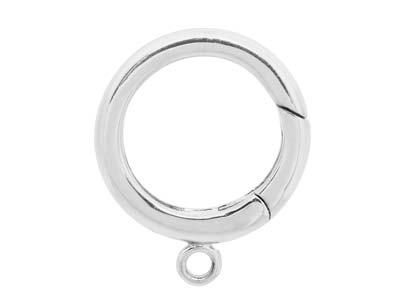 Sterling Silver Round Spring Gate  Clasp With Ring 14mm, Light Weight