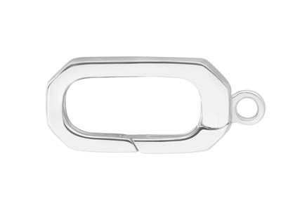 Sterling Silver Oval Spring Gate   Clasp With Ring 6x12mm