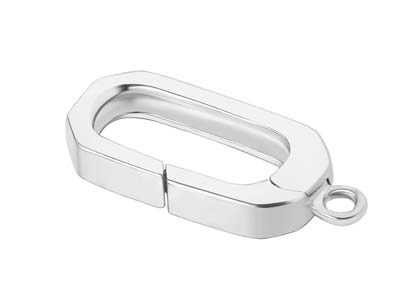 Sterling Silver Oval Spring Gate   Clasp With Ring 6x12mm - Standard Image - 2