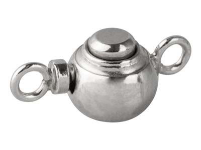 Sterling Silver Push Button Round  Clasp 7mm - Standard Image - 2