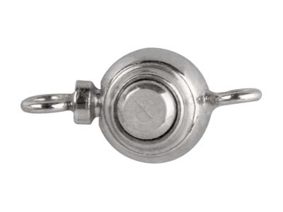 Sterling Silver Push Button Round  Clasp 7mm - Standard Image - 4