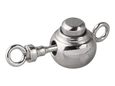 Sterling Silver Push Button Round  Clasp 9mm - Standard Image - 1