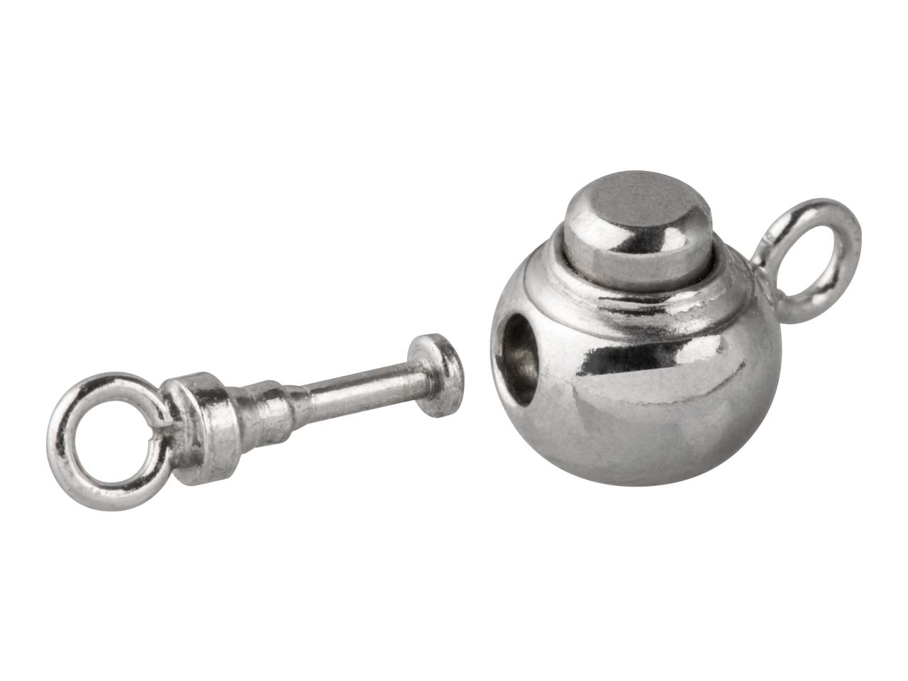 Sterling Silver Push Button Round Clasp 9mm