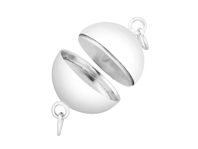 Sterling Silver 8mm Magnetic Plain Ball Clasp