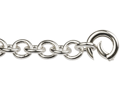 Sterling Silver Round Heavyset     Spring Gate Clasp 20 X 3mm - Standard Image - 2