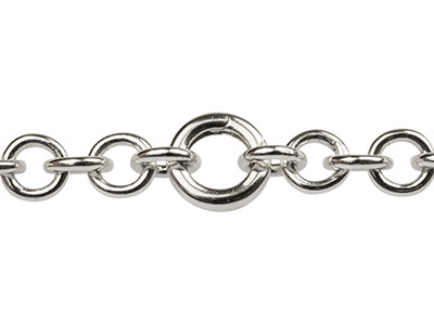 Sterling Silver Round Heavyset     Spring Gate Clasp 20 X 3mm - Standard Image - 3