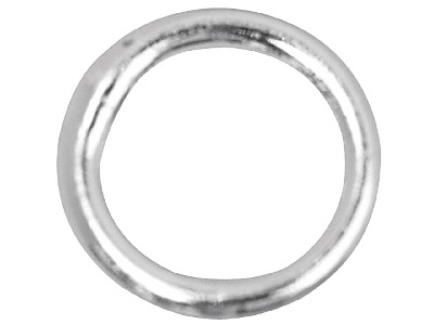 Sterling Silver 6mm Closed,        Pack of 10, Jump Rings, 6mm        Diameter X 0.9mm Round Wire - Standard Image - 1
