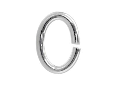 Sterling Silver Open Jump Ring Oval 8mm, Pack of 10