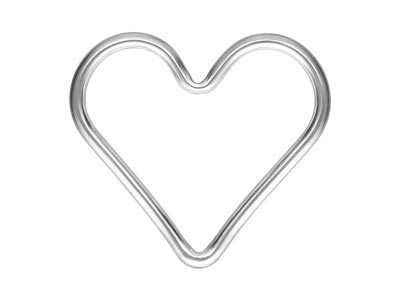 Sterling Silver Heart Closed Rings 15mm Pack of 5