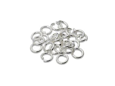 Sterling Silver Open Jump Ring     Heavy 4mm Pack of 25 - Standard Image - 1