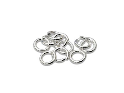 Sterling Silver Open Jump Ring     Heavy 5mm Pack of 10 - Standard Image - 1