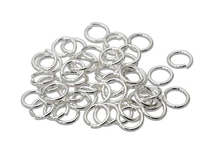 Sterling Silver Open Jump Ring     Light 6mm Pack of 50 - Standard Image - 1