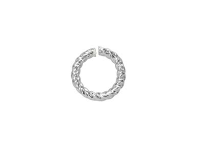 Sterling Silver Twisted Wire Open  Jump Ring 6mm - Standard Image - 1