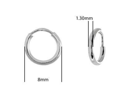 Sterling Silver Creole Sleeper     Hoops 8mm Pack of 2 - Standard Image - 2