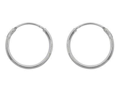 Sterling Silver Creole Sleeper     Hoops 14mm Pack of 2 - Standard Image - 1