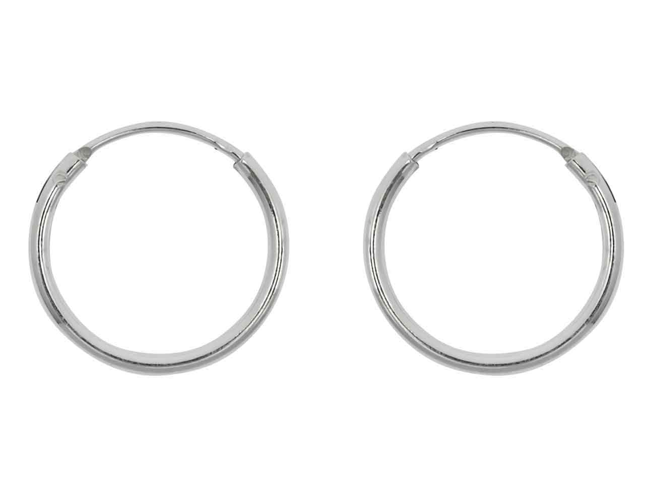 Sterling Silver Creole Sleeper Hoops 14mm Pack of 2 - cooksongold.com