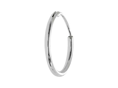 Sterling Silver Creole Sleeper     Hoops 14mm Pack of 2 - Standard Image - 4