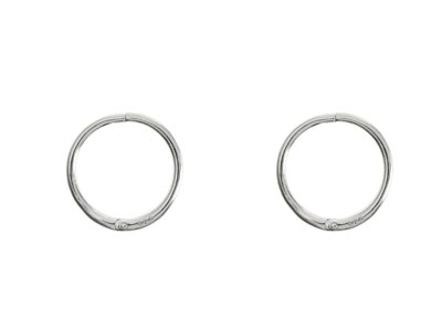 Sterling Silver 12mm Hinged Sleeper Hoop Earring Pack of 2