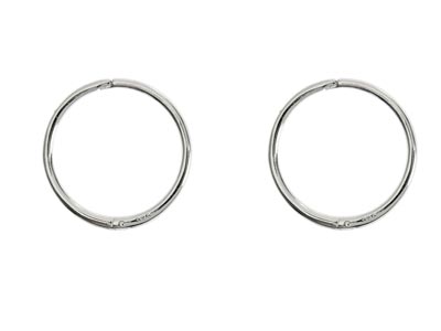 Sterling Silver 16mm Hinged Sleeper Hoop Earring Pack of 2