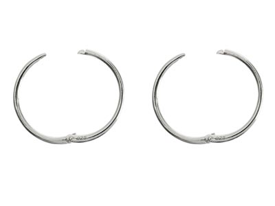 Sterling Silver 16mm Hinged Sleeper Hoop Earring Pack of 2 - Standard Image - 2