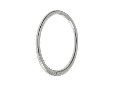 Sterling Silver 16mm Hinged Sleeper Hoop Earring Pack of 2 - Standard Image - 4
