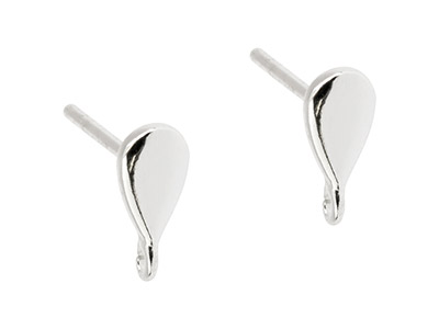Sterling Silver Ear Stud With Ring Pack of 2 - Standard Image - 1
