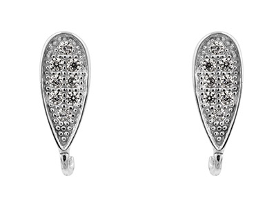 Sterling Silver Stone Set Ear Stud With Ring Pack of 2 - Standard Image - 2