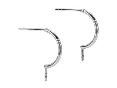 Sterling Silver Half Hoop And Peg  Earrings Pack of 2, 100% Recycled  Silver - Standard Image - 1