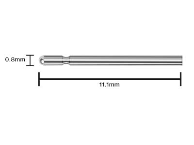 Sterling Silver Pin 11.1mm X 0.8mm, Pack of 20, 7/16