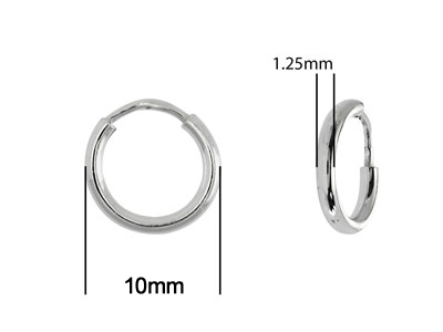 Sterling Silver Endless Hoops 10mm Pack of 2 - Standard Image - 2