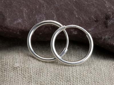 Sterling Silver Endless Hoops 10mm Pack of 2 - Standard Image - 7