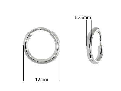 Sterling Silver Endless Hoops 12mm Pack of 2 - Standard Image - 2