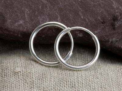 Sterling Silver Endless Hoops 12mm Pack of 2 - Standard Image - 7