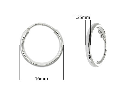 Sterling Silver Endless Hoops 16mm Pack of 2 - Standard Image - 2