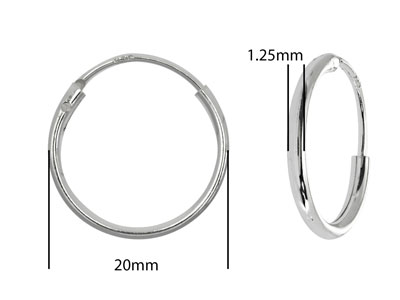 Sterling Silver Endless Hoops 20mm Pack of 2 - Standard Image - 2