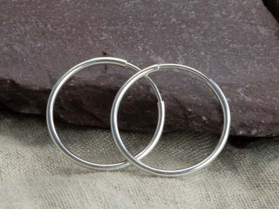 Sterling Silver Endless Hoops 20mm Pack of 2 - Standard Image - 7