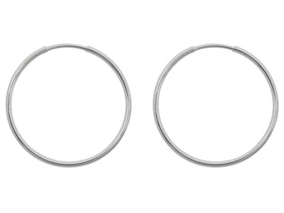 Sterling Silver Endless Hoops 24mm Pack of 2 - Standard Image - 1