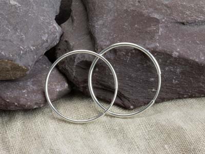 Sterling Silver Endless Hoops 24mm Pack of 2 - Standard Image - 7