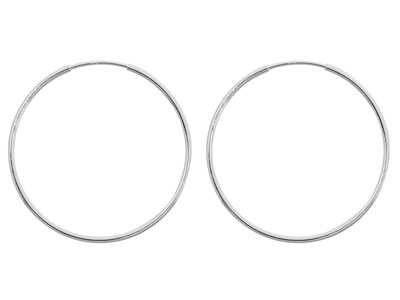 Sterling Silver Endless Hoops 30mm Pack of 2 - Standard Image - 1