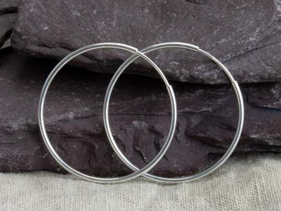 Sterling Silver Endless Hoops 30mm Pack of 2 - Standard Image - 7