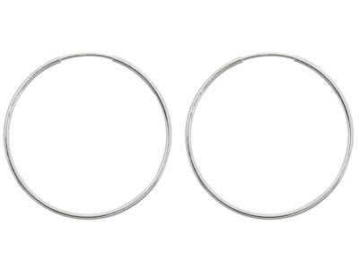 Sterling Silver Endless Hoops 38mm Pack of 2