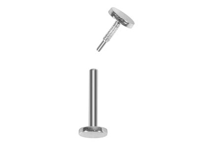 Sterling Silver Circle Labret Post 3mm - Standard Image - 3