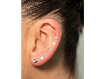 Sterling Silver Circle Labret Post 3mm - Standard Image - 5