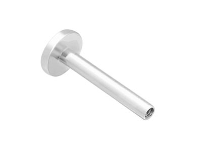 Sterling Silver Circle Labret Tube 3mm - Standard Image - 2
