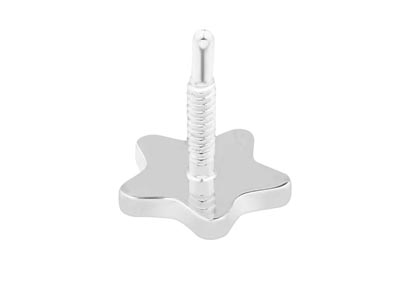 Sterling Silver Star Labret Post   3mm - Standard Image - 2